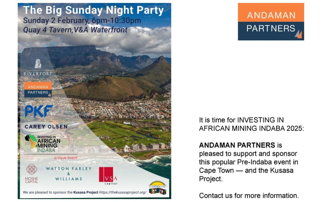 Read more about the article Join ANDAMAN PARTNERS at Networking Event in Cape Town Ahead of Mining Indaba 2025