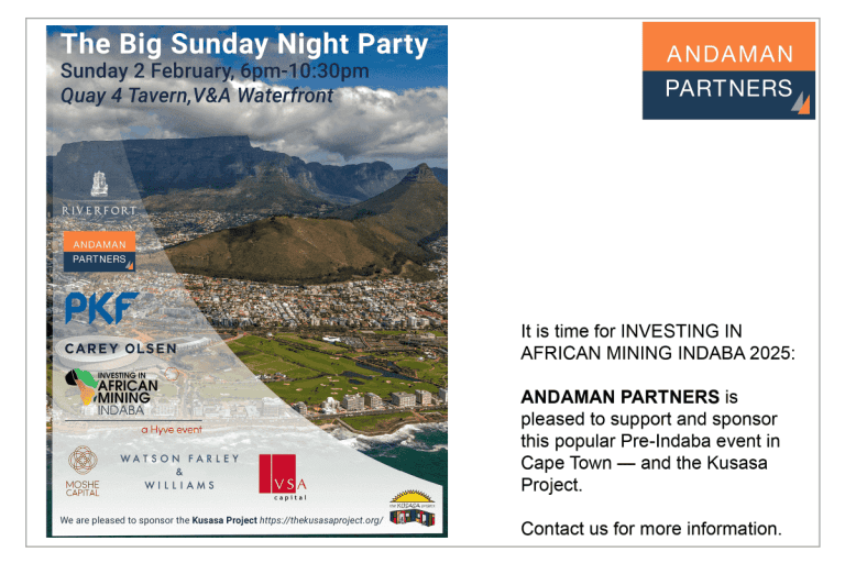 Join ANDAMAN PARTNERS at Networking Event in Cape Town Ahead of Mining Indaba 2025