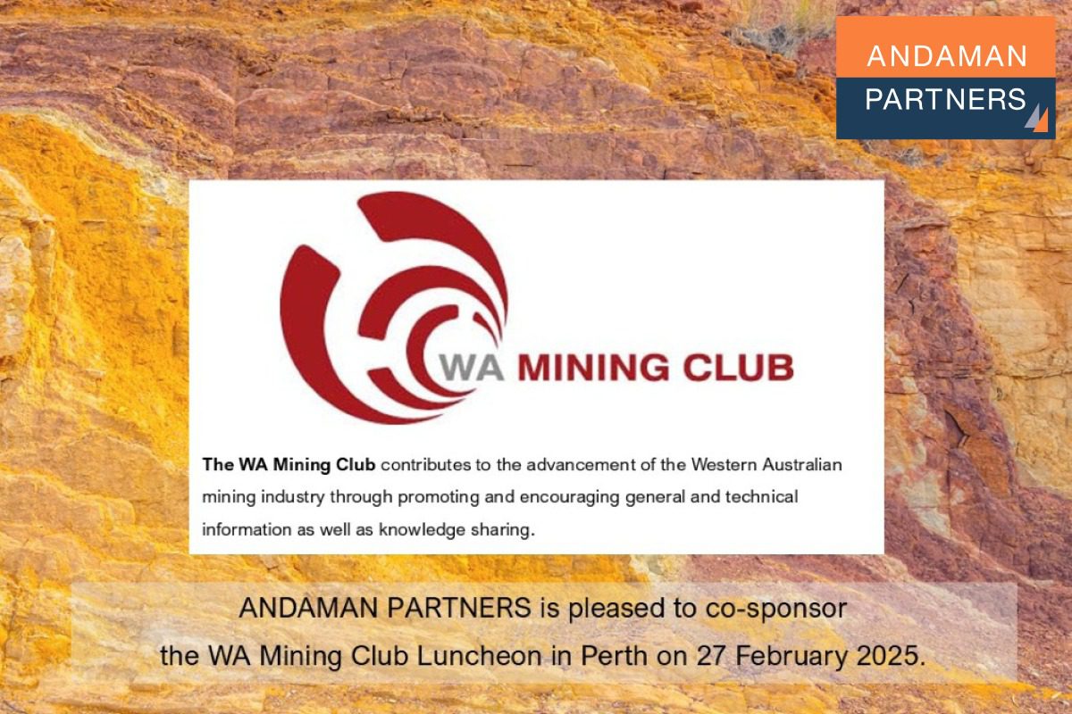 Read more about the article ANDAMAN PARTNERS is Pleased to Co-sponsor the West Australian Mining Club Luncheon in Perth on 27 February 2025